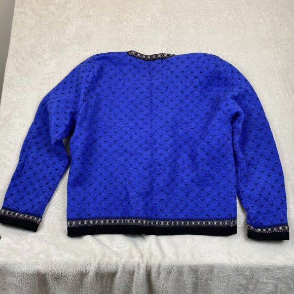 Vintage Tally-Ho Womens Cardigan Sweater Size XL Wool Knit Cottage Boho Blue - Picture 7 of 7